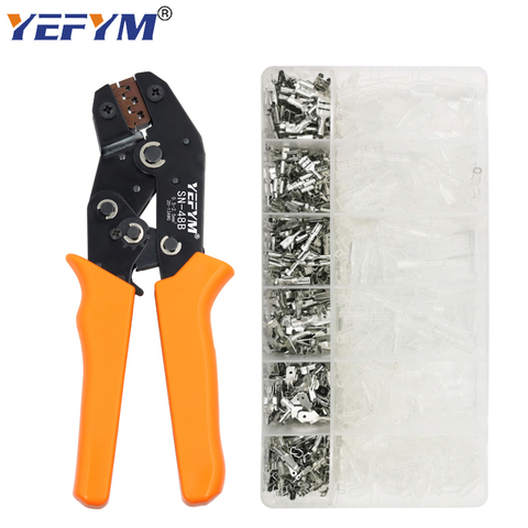 YEFYM SN-48B crimping pliers 0.5-2.5mm2  high precision jaw with TAB 2.8 4.8 6.3 car terminals sets wire electrical hand tools ► Photo 1/6