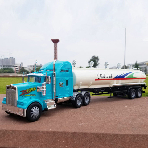 Boys Toy 42cm Engineering Vehicle Container Truck Oil Tank Car Model Toys Plastic Diecast Metal Truck Model Gifts for Kids ► Photo 1/6