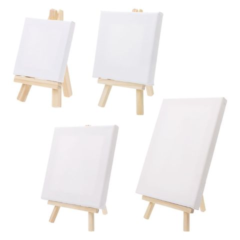 Mini Canvas And Natural Wood Easel Set For Art Painting Drawing Craft Wedding Supply PXPA ► Photo 1/5