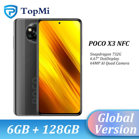 Global Version Xiaomi Poco X3 NFC Smartphone 6GB RAM 128GB ROM Snapdragon 732G Octa Core 64MP Quad Camera 5160mAh 33W Charge ► Photo 1/6