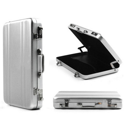 New Business ID Credit Card Holder Travel Suitcase Organizer Wallet Pocket Case Aluminum Metal Box ► Photo 1/5