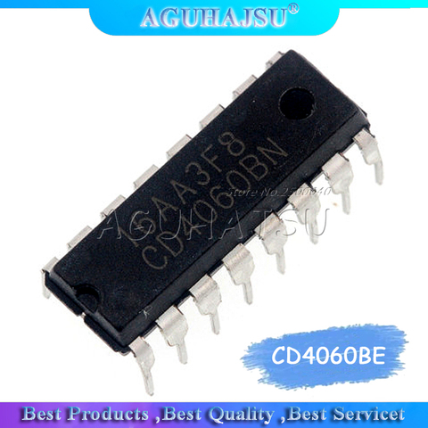 10pcs/lot  CD4060BE HCF4060BE HCF4060 CD4060 DIP16 14-level binary serial count ► Photo 1/1