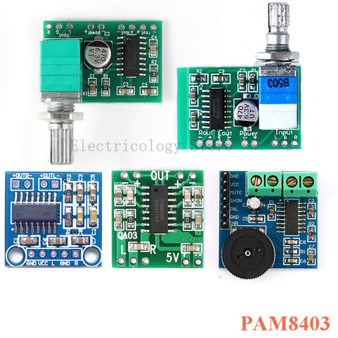 PAM8403 Amplifier Board Module Mini Class D DC 5V 2*3W Digital Power Audio 2 Channel 3W Volume Control USB Switch For Arduino ► Photo 1/6