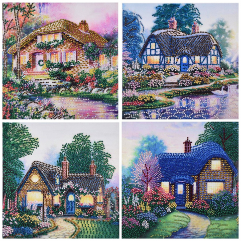 HUACAN New Special Shape Diamond Painting Landscape House 5D DIY Part Drill Cross Stitch Kit Art Rhinestone Home Decoration ► Photo 1/6