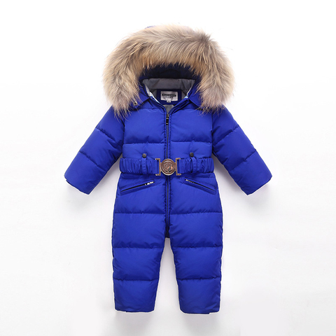 -30 Russian Winter Snowsuit 2022 Boy Baby down Jacket 80% Duck Down Outdoor Infant Clothes Girl Climbing For Kids Jumpsuit 2~6 y ► Photo 1/6