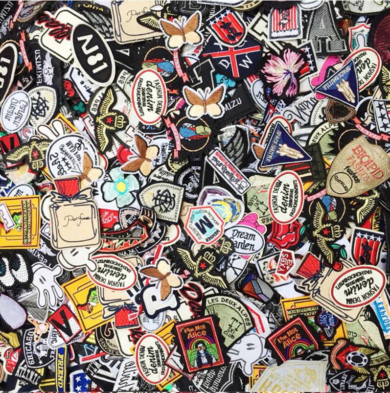 DIY Embroidered Patches Iron Sew On Patches Badges Appliques 1 Bag Lots Pattern