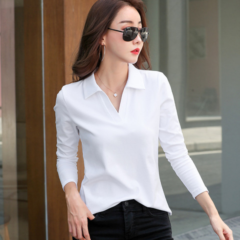 Buy Online Women S Clothing New Fashion Western Style White Shirt Women S Slim Top Design Base Shirt Blouse Ae0076 Alitools