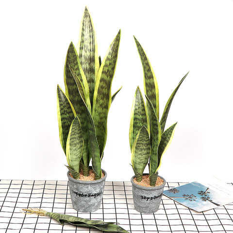 66cm Artificial Realistic Succulent Plants Indoor Tiger Fur Potted Tropical Fake Long Leaf Bonsai Office Hotel Balcony Home Deco ► Photo 1/5