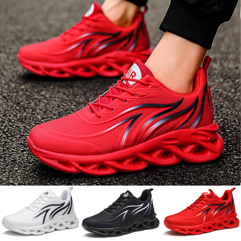 Men's Flame Printed Sneakers Flying Weave Sports Shoes Comfortable Running Shoes Outdoor Men Athletic Shoes ► Photo 1/6