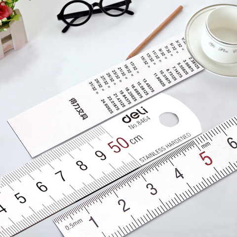 8464 steel ruler 50cm set of drafting rules sewing design ruler Office supplies learning stationery ► Photo 1/3