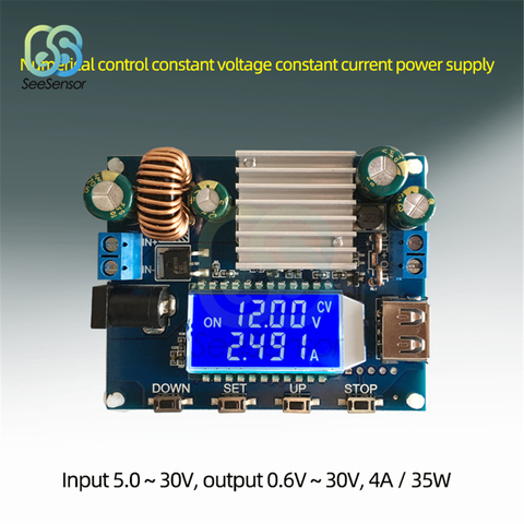 LCD Display DC 0.6-30V 4A DC DC Buck Boost Converter CC CV Power Supply Module Adjustable Regulated Step Up Down Module Board ► Photo 1/6