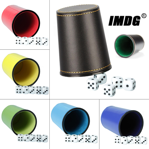 New Leather PU Trumpet Flannel Dice Cup Bar KTV Entertainment Dice Cup With Dices ► Photo 1/6