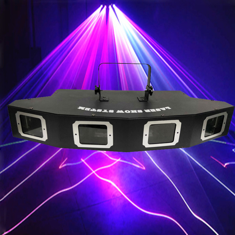 Four Lens RGB 3in1 LED laser light DMX512 scanning line effects Stage lighting laser projector Dj disco Cliub Dance party lights ► Photo 1/6