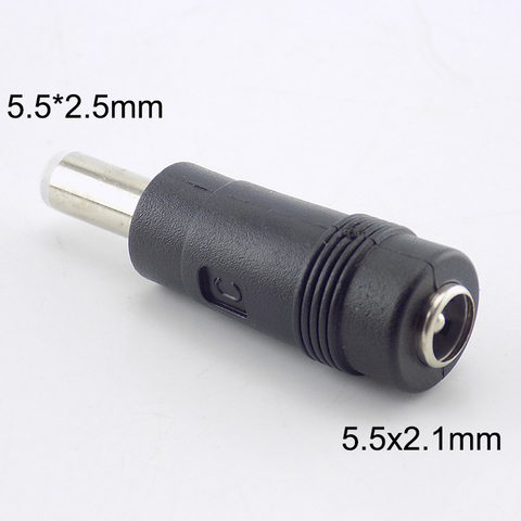 2pcs 5.5 x 2.1 mm female to 5.5 x 2.5 mm male DC Power Connector Adapter Laptop 5.5*2.1 female to male 5.5*2.5 ► Photo 1/4