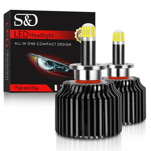 360-degree Lighting H3 LED Bulb Car Headlights Auto Headlamp White yellow For Audi A4 B6 B8 B7 A3 8P A5 A6 C5 C6 A7 A8 Q3 Q5 ► Photo 1/6