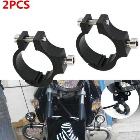 2x Universal Motorcycle Handle Bar Mirror Mount Holder Clamp Adaptor 1" Chrome