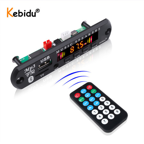 Kebidu 5V 12V Wireless MP3 Player Car Kit Bluetooth MP3 WMA Decoder Board Audio USB TF FM Radio Module With Remote Control ► Photo 1/6