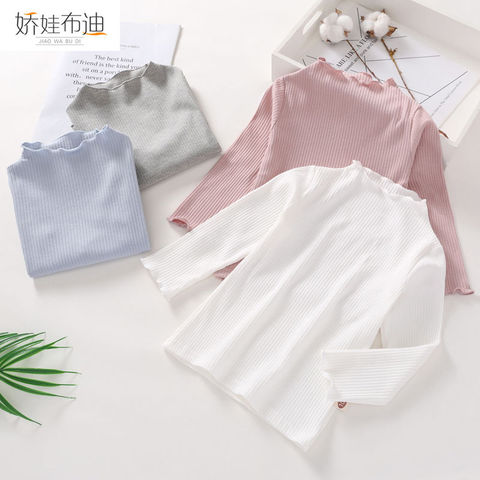 VIDMID girls  clothes t-shirts kids high-neck clothing girls cotton long sleeve tops t-shirts for 1-6 years girls  clothes P190 ► Photo 1/6