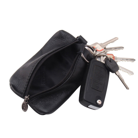 Car Key Case Leather Men Women Wallets Key Holder Housekeeper Covers Zipper Bag Keychain Cover for Keys Organizer Card Bag ► Photo 1/6