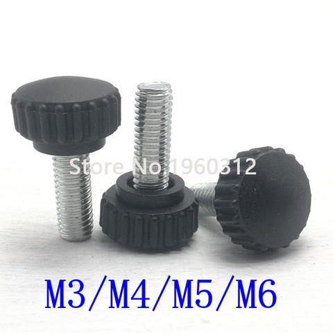 5pcs/lot  m3 m4 m5 m6 knurled Nylon Round Plastic Head Handle Thumb Screw Bakelite Bolt Black Bakelite hand screw ► Photo 1/2