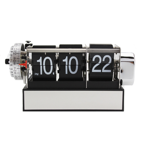 1 Piece Black White Automatic Flip Desk Alarm Clock For Art Home and Office Decorative Mini Table Clock ► Photo 1/6