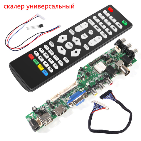 3663 New Digital Signal DVB-C DVB-T2 DVB-T Universal LCD TV Controller Driver Board UPGRADE 3463A Russian USB play LUA63A81 ► Photo 1/6