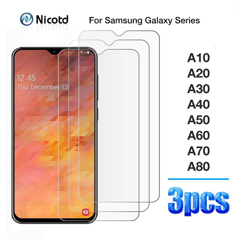 3PCS Tempered Glass for samsung a10 a20 a30 a40 a50 a60 a70 a80 Protective Glass Screen Protector on galaxy a 10 20 30 40 50 60 ► Photo 1/6