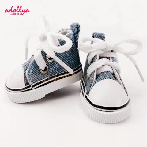 1/6 BJD Doll Accessories Doll Shoes 5cm High Top Canvas BJD Handsome Candy Color Sneakers Toys For Girls Fashion Shoes For Dolls ► Photo 1/6