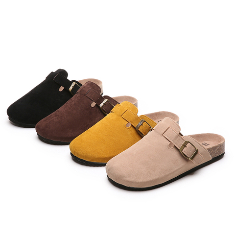 Women Causal Faux Suede Slippers Wedges Heel Cork Mules Platform Clog Non Slip Sole Buckle Outdoor Home Shoes Ladies Trendy 2022 ► Photo 1/6