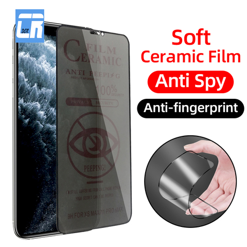 Privacy Matte Anti fingerprint Soft Ceramic Film for iPhone 7 8 6 6S Plus Screen Protector for iPhone X XS MAX XR SE 2022 Film ► Photo 1/6