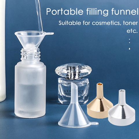 Set Metal Plastic Mini Funnel Perfume Fill Small Funnel Liquid Dispensing  Tool