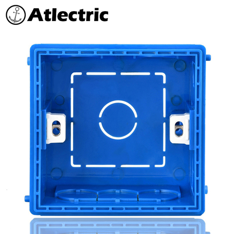 Atlectric Adjustable Mounting Junction Box Internal Cassette 86 Type Switch Socket White Red Blue Wiring Back Box For EU UK ► Photo 1/6