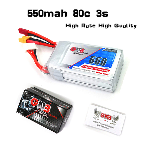 2/5PCS High Rate Gaoneng GNB 3s 11.1V 550mAh 80C Lipo Battery XT30 JST Plug for RC Ca Lizard95 FPV Racer Quadcopter Racing Drone ► Photo 1/6