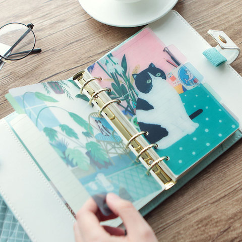 5Pcs/set A5 A6 Notebook Journal Filler Spiral Planner Index Divider insert Refill 6 holes Loose Leaf Agenda Stationery Office ► Photo 1/5