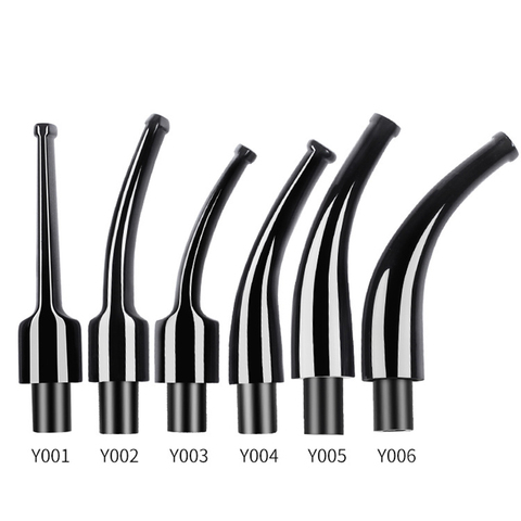 1pcs Black Acrylic Mouthpieces Pipe Stems Tobacco Pipe Stem for Smoking Tool Accessories Bent Taper 9mm Filter DIY Holder ► Photo 1/6