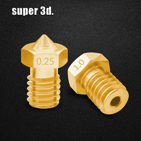 5pcs/lot V5 V6 Nozzle 0.2 /0.25/0.3/0.4/0.5/0.6/0.8/1.0 Part Copper 1.75mm Filament M6 Threaded Brass 3D Printers Parts ► Photo 1/6