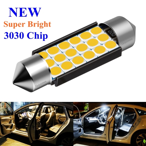 Festoon 31mm 36mm 39mm 41mm C5W C10W C3W Super Bright 3030 LED Bulb Car Dome Light Canbus Auto Interior Reading Lamp Warm White ► Photo 1/6