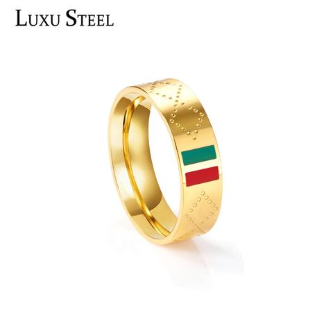 LUXUSTEEL Christmas Gold Silver Color Finger Rings Women Men Stainless Steel Round Engagement Rings Wedding Accessories 2022 ► Photo 1/1