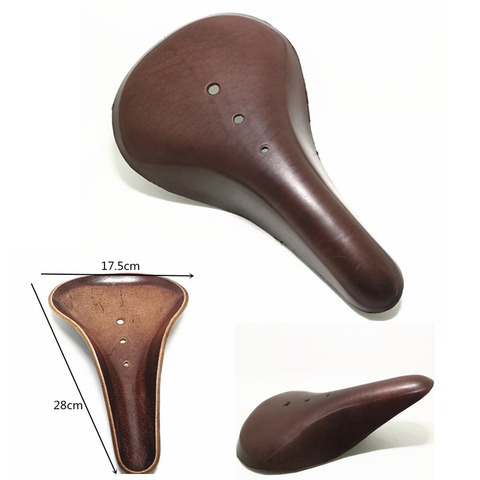 P1 Retro bicycle saddle leather 100% leather, bicycle saddle leather accessories 4colors optional 28*17.5cm ► Photo 1/6