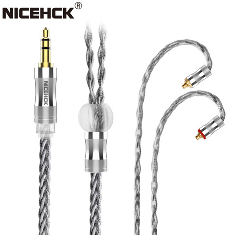 NICEHCK DarkJade 8 Strand Graphene Silver Plated OCC Earphone Cable Litz 3.5/2.5/4.4mm MMCX/0.78mm 2Pin For MK3 LZ A7 KXXS CIEM ► Photo 1/6
