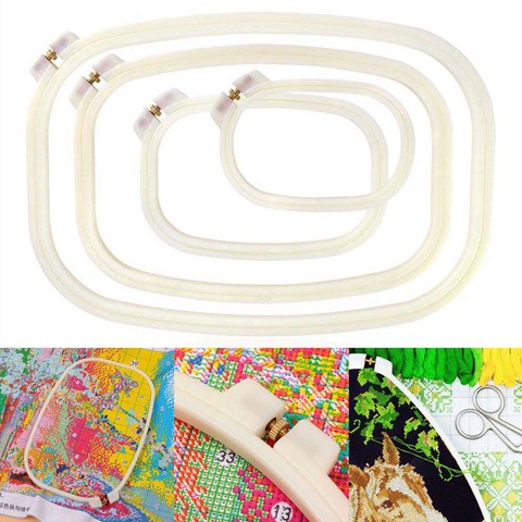 DIY Cross Stitch Craft Tool Sewing Tools Handhold Square Shape Embroidery Plastic Frame Hoop Sewing Craft Accessories DIY Tools ► Photo 1/6