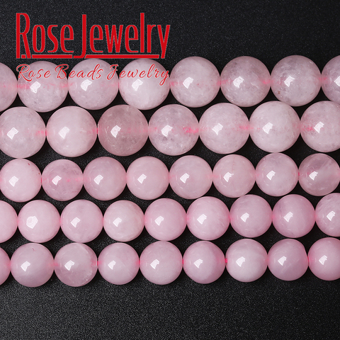 Natural Stone Rose Pink Pure Crystal Quartz Round Loose Beads 15