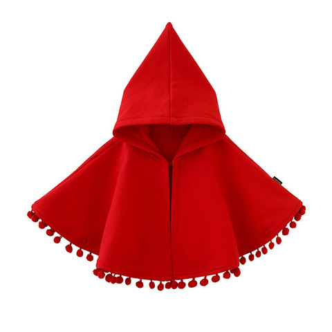 Baby Girl Cloak Outerwear Red Spring Autumn Infant Hooded Cape Jumpers mantle Cotton Toddler Children Cardigan Poncho Clothes ► Photo 1/5