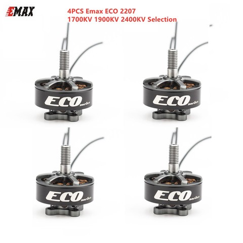 EMAX 4Pcs ECO 2207 ECO2207 1700 kV 4-6 S Brushless Motor for RC Drone FPV Racer 