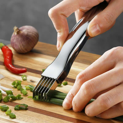 Stainless Steel Scallion Cutter Onion Slicer Vegetable Shredder Knife Green Onion Cutter Slicer Kitchen Tools Cooking Gadgets ► Photo 1/6