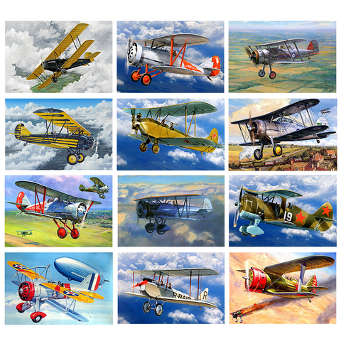 American Style Airplane Fighter Metal Signs Aircraft Wall Sticker Vintage Painting Poster Pub Bar Room Decor ► Photo 1/6