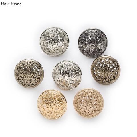 Halo Home 5pcs Hollow Carved Metal Buttons Sewing Scrapbook for Jacket Blazer Sweaters Gift Crafts Handwork Clothing 11.5-25mm ► Photo 1/6