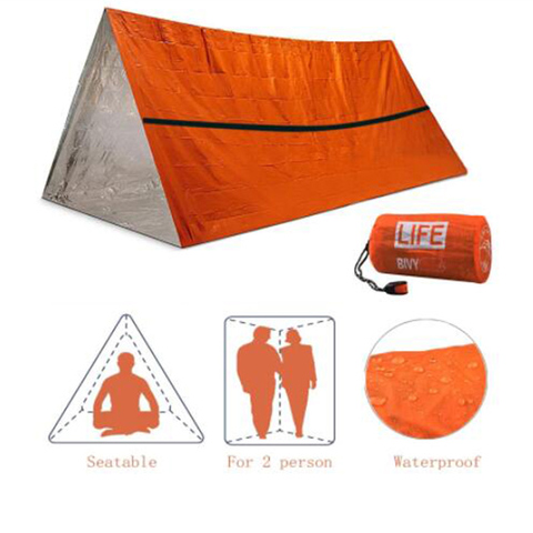 ZK30 Outdoor Simple Thermal Tent Emergency Survival Tent Earthquake Relief Insulation Sleeping Bag Triangular Aluminum Film Tent ► Photo 1/1