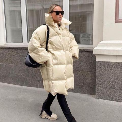 Fashion high collar fluffy down coat female winter oversized thicker warm Down Jacket single breasted down Parkas F2374 ► Photo 1/6