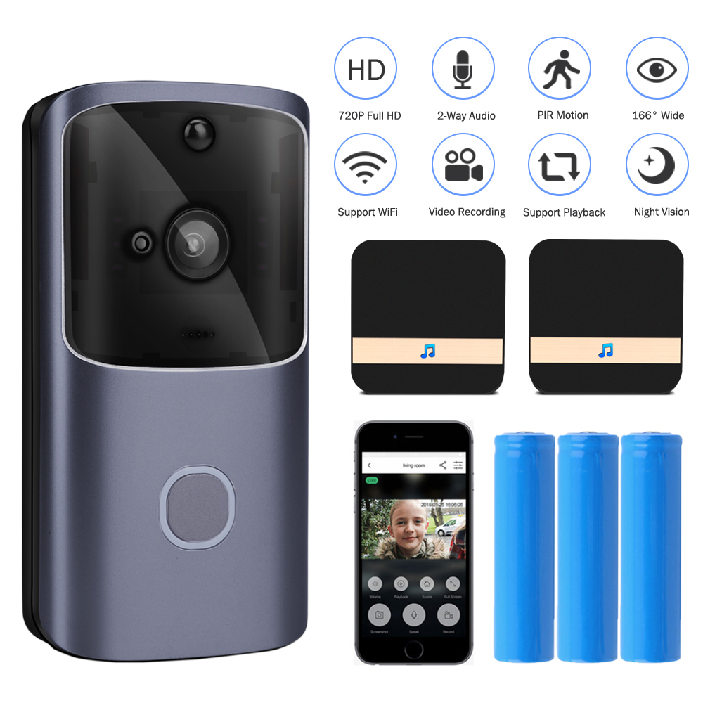 Wireless WiFi 720P DoorBell Video Phone Visual Camera Home Door Night Vision 